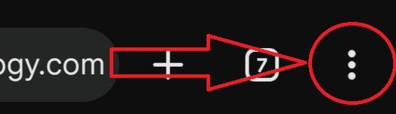 Android with Chrome 3 dots bar