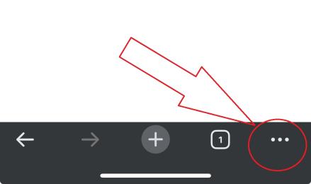 iPhone with Chrome 3 dots bar